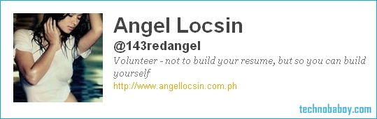 angel locsin twitter1 25 Most Followed Filipino Celebrities on Twitter (as of September 8, 2011)
