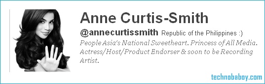 anne curtis twitter1 25 Most Followed Filipino Celebrities on Twitter (as of September 8, 2011)