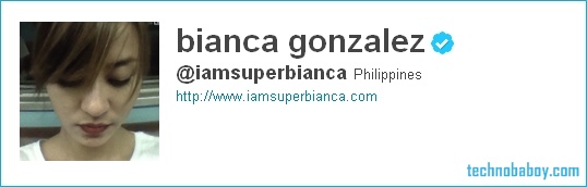 bianca gonzales twitter1 25 Most Followed Filipino Celebrities on Twitter (as of September 8, 2011)