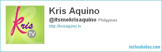 kris aquino twitter1 25 Most Followed Filipino Celebrities on Twitter (as of September 8, 2011)