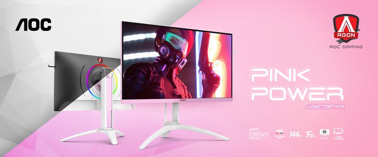 Pink AOC AG273FXR Gaming Monitor