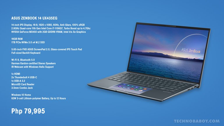 ASUS ZenBook 14 UX435EG Specs Rundown