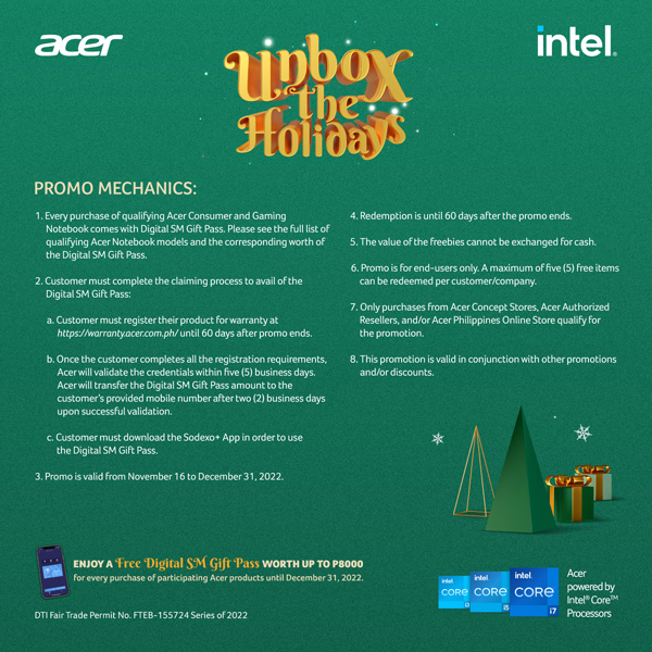 Acer Unbox the Holiday Promo Mechanics