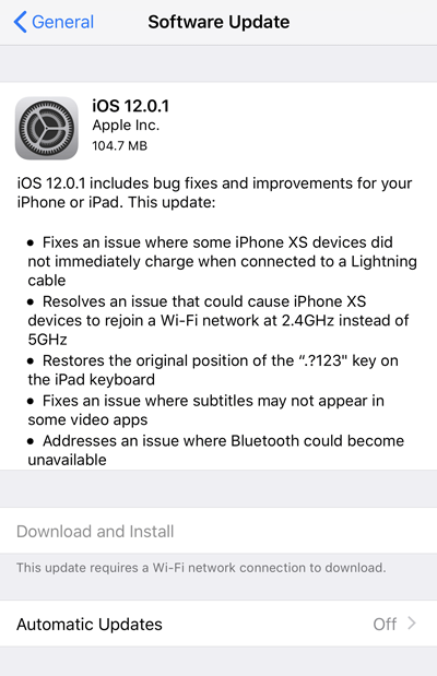 iOS 12.0.1