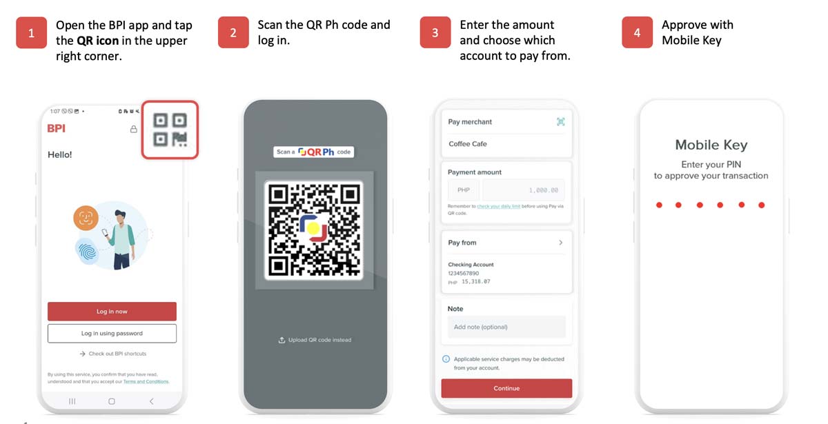 BPI app Pay via QR
