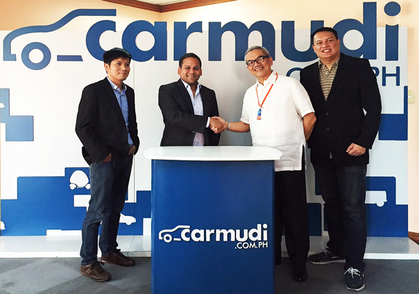 (From left to right): Kris Lim, Head of PR and Marketing of Carmudi Philippines; Subir Lohani, Managing Director of Carmudi Philippines; Robby Consunji, President of Car Awards Group, Inc., and Ronnie Trinidad, Board Member of Car Awards Group, Inc.