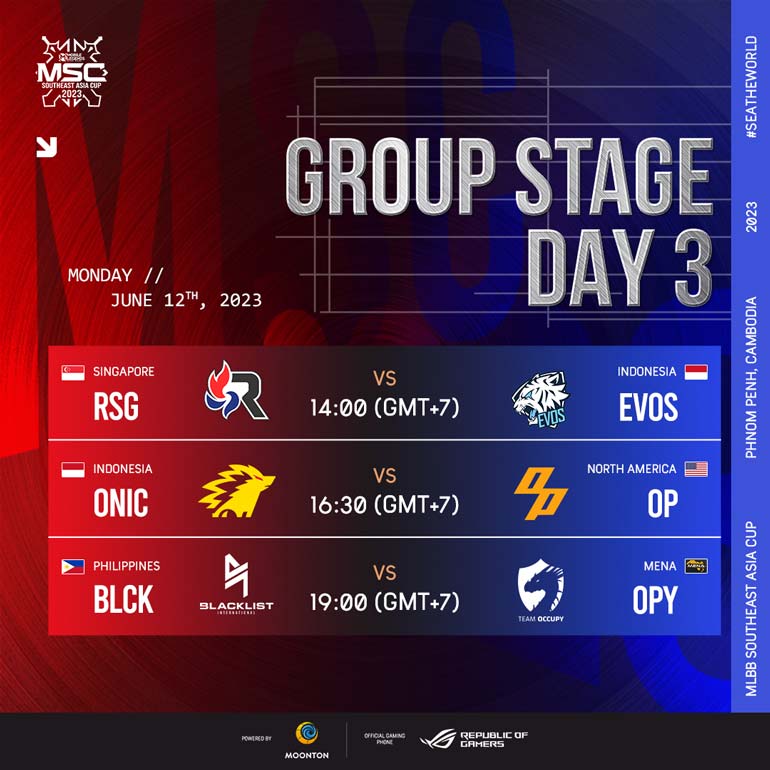 MSC Southeast Asia Cup 2023 Group Stage Day 3
