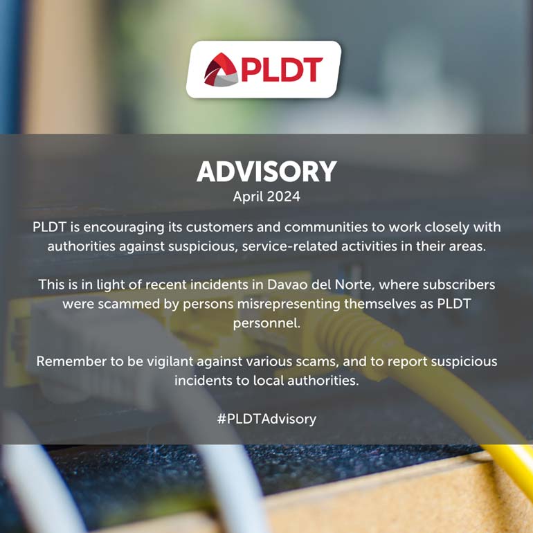 PLDT advisory