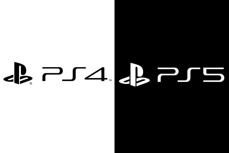 PS5 vs PS4 logos