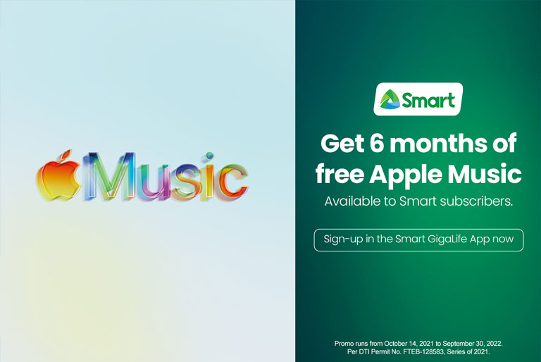 Smart GigaLife Apple Music free 6 month subscription