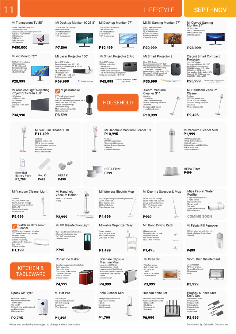 Xiaomi Mi Store Catalog Sept/Nov 2022