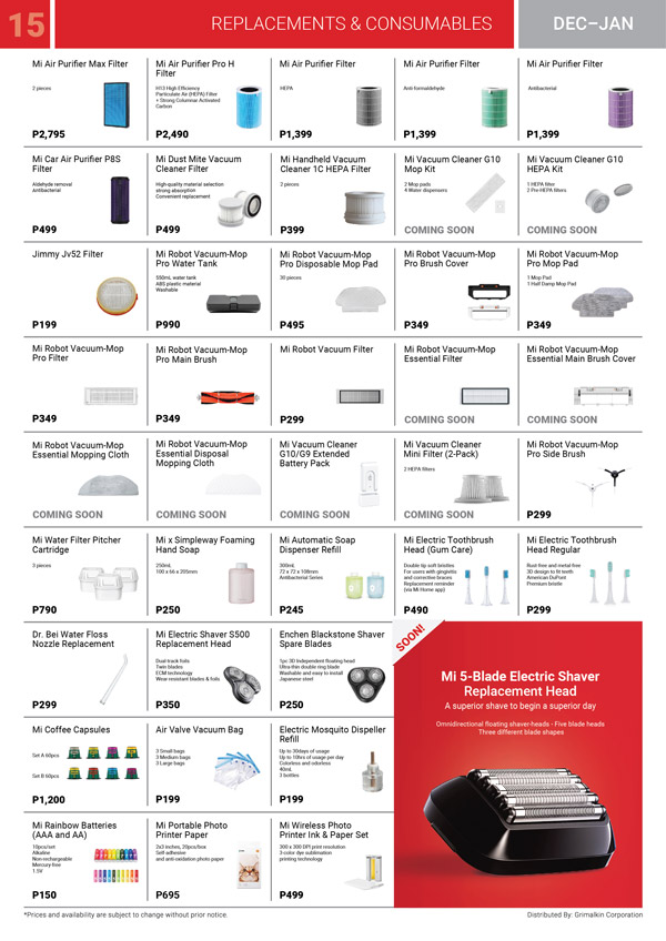 Xiaomi Mi Store Catalog Dec 2021 to Jan 2022