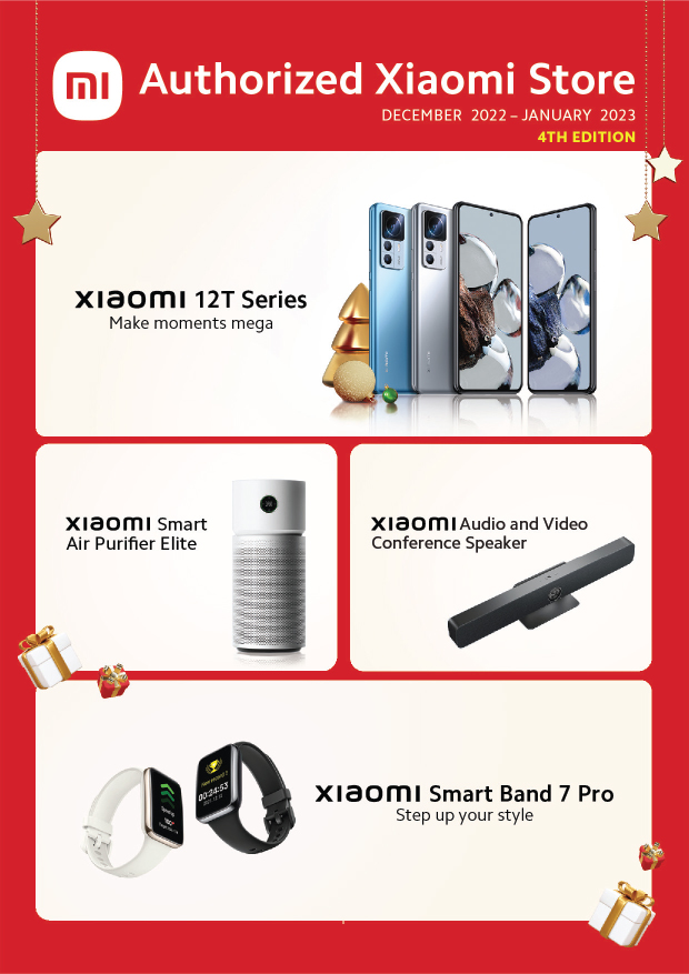 Xiaomi Mi Store product catalog for December 2022 to January 2023