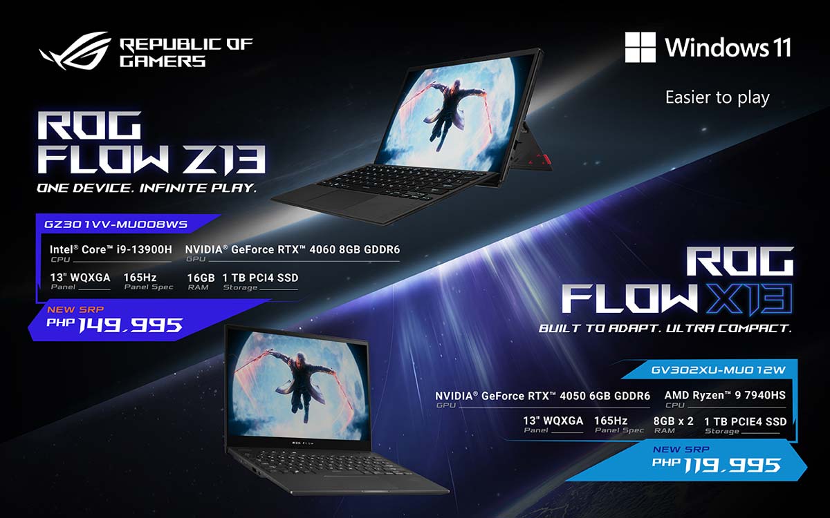 ASUS ROG Flow Z13 and ROG Flow X13 Price Philippines