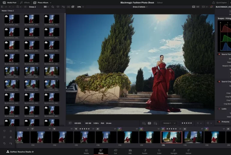 davinci resolve photo editing
