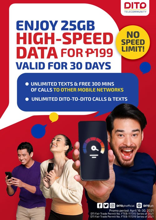 DITO Telecommunity 25GB High Speed Data Promo Extension