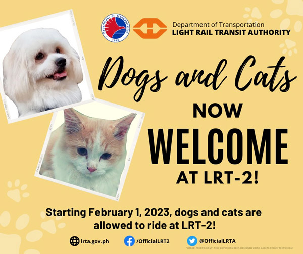 Attention furparents! Dogs and cats will soon be allowed at LRT-2