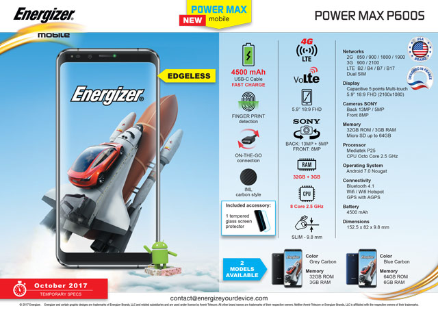 energizer power max p600s
