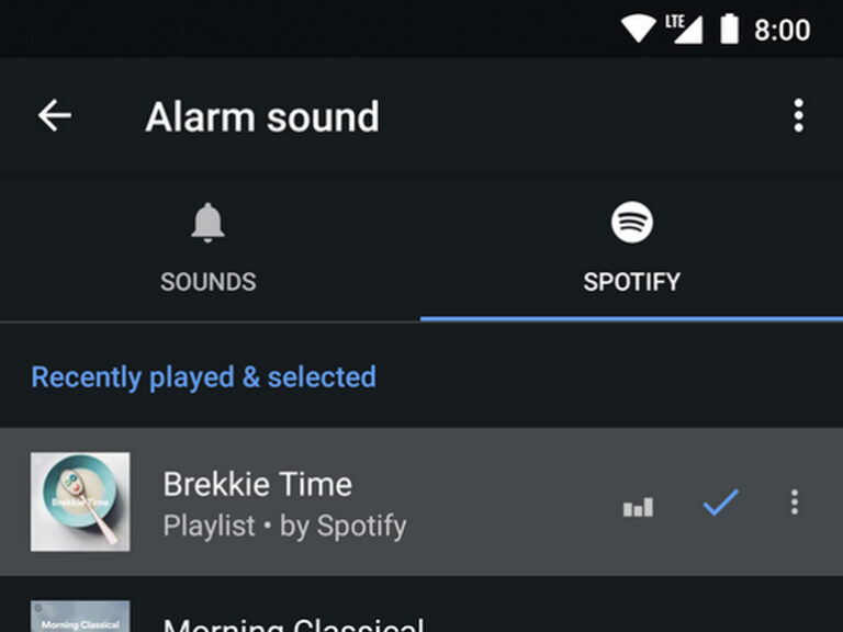 google clock alarm spotify