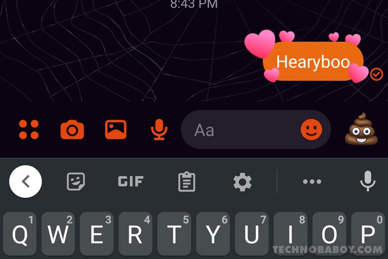 How to add heart effects to messenger