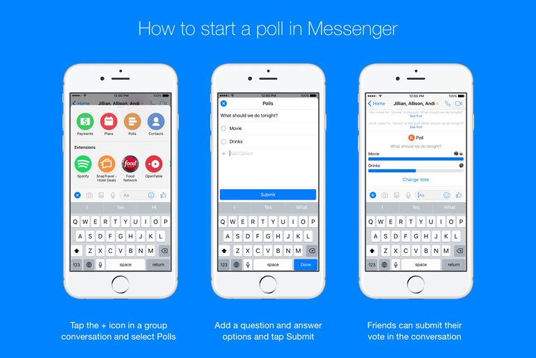 how to create polls in Facebook Messenger