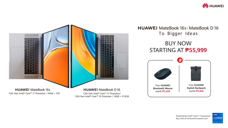 Huawei MateBook D 16, MateBook 16s Price Philippines