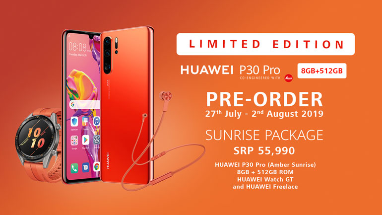 Huawei P30 Pro Amber Sunrise Package