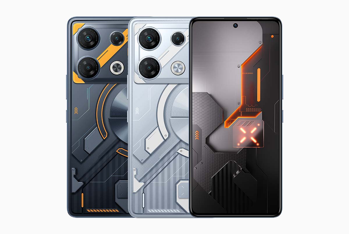 Infinix GT 10 Pro Cyber Black and Mirage Silver