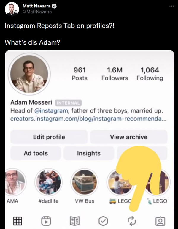 instagram repost feature