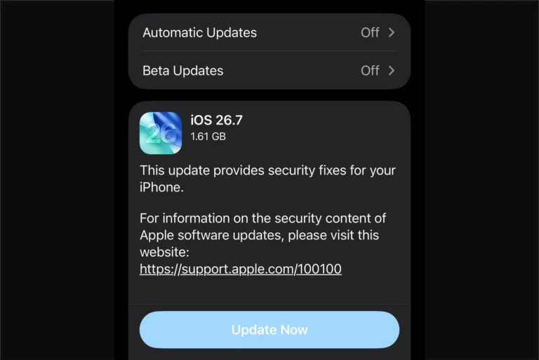 Apple releases iOS 26.7 for supported iPhones with security fixes iOS 26.7