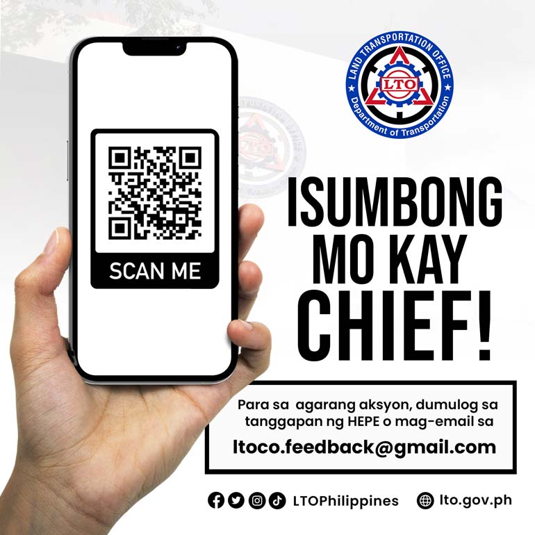 Isumbong mo kay chief LTO QR Code