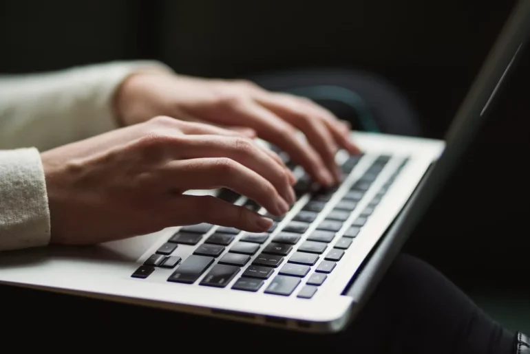 man using laptop
