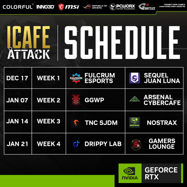 NVIDIA GeForce iCafe Attack Season 2 Schedule