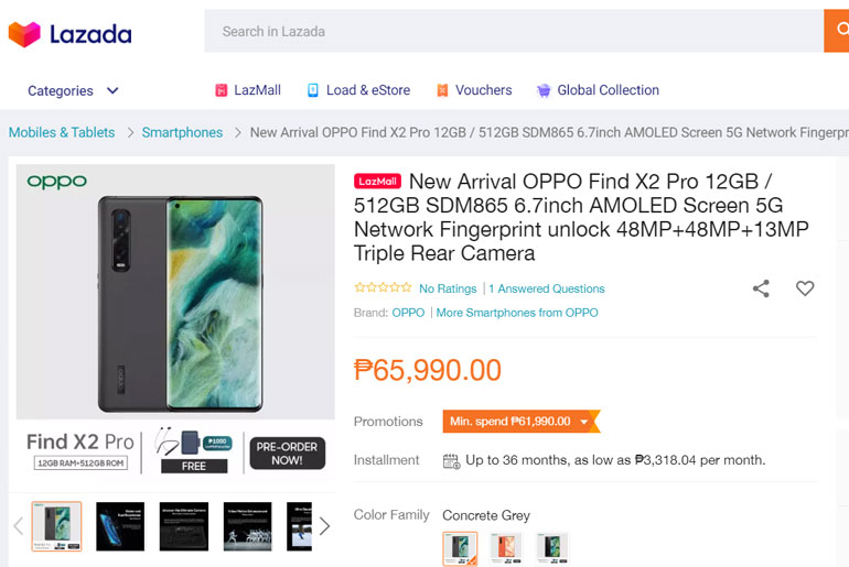 OPPO Find X2 Pro Price in the Philippines