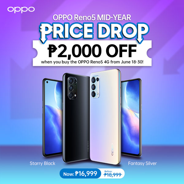 OPPO Reno5 4G price drop philippines