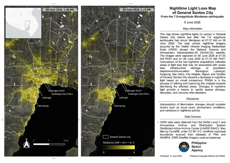 philsa data of earthquake damaged areas
