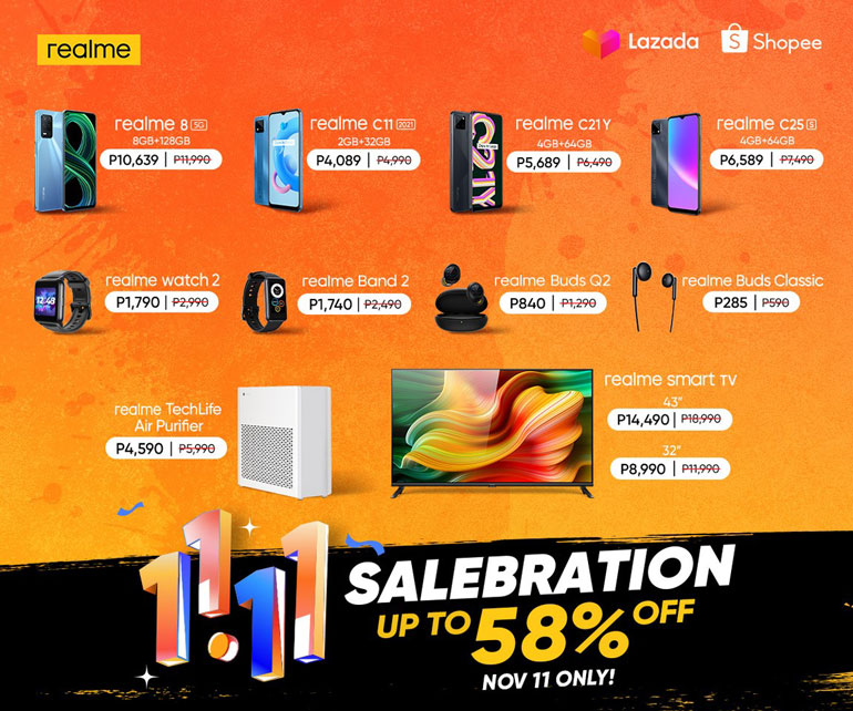 realme 11.11 Shopee and Lazada sale