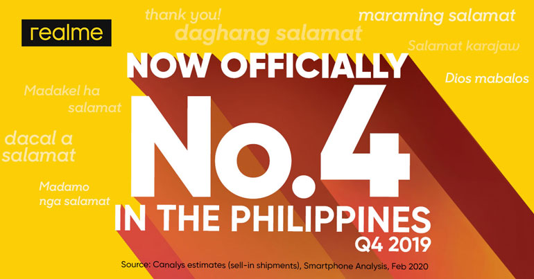 Realme Top 4 Phone Brand in the PH, Q4 2019