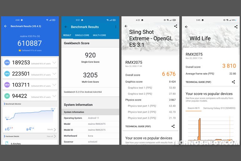 realme X50 Pro 5G benchmark scores