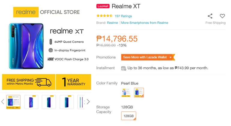 Realme XT price in Lazada