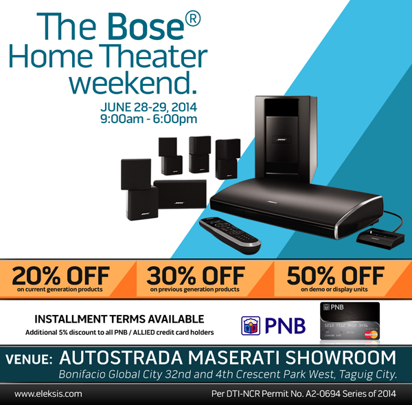 the bose home theater weekend facebook and twitter O2