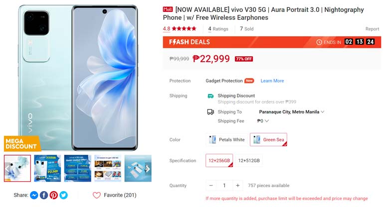 vivo V30 5G Price Shopee Philippines