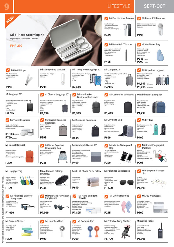 Xiaomi Mi Store Philippines Brochure Sept to Oct