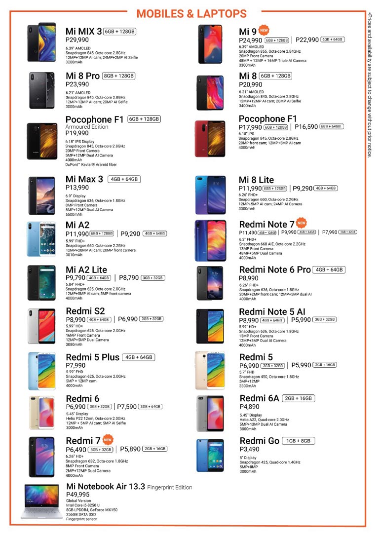 Xiaomi Mi Store Catalog